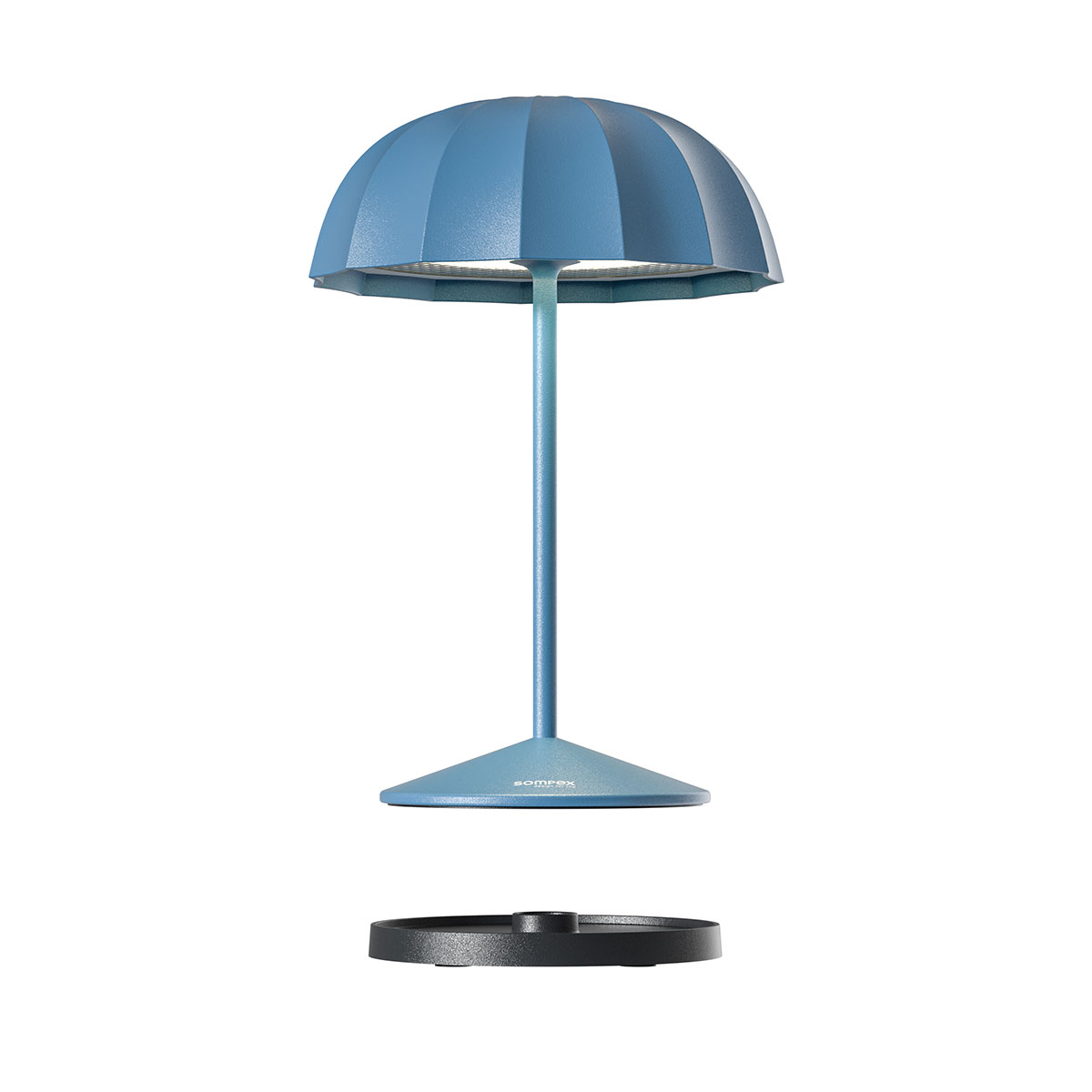 Sompex Ombrellino LED Akkuleuchte, blau, Ladestation (inbegriffen)
