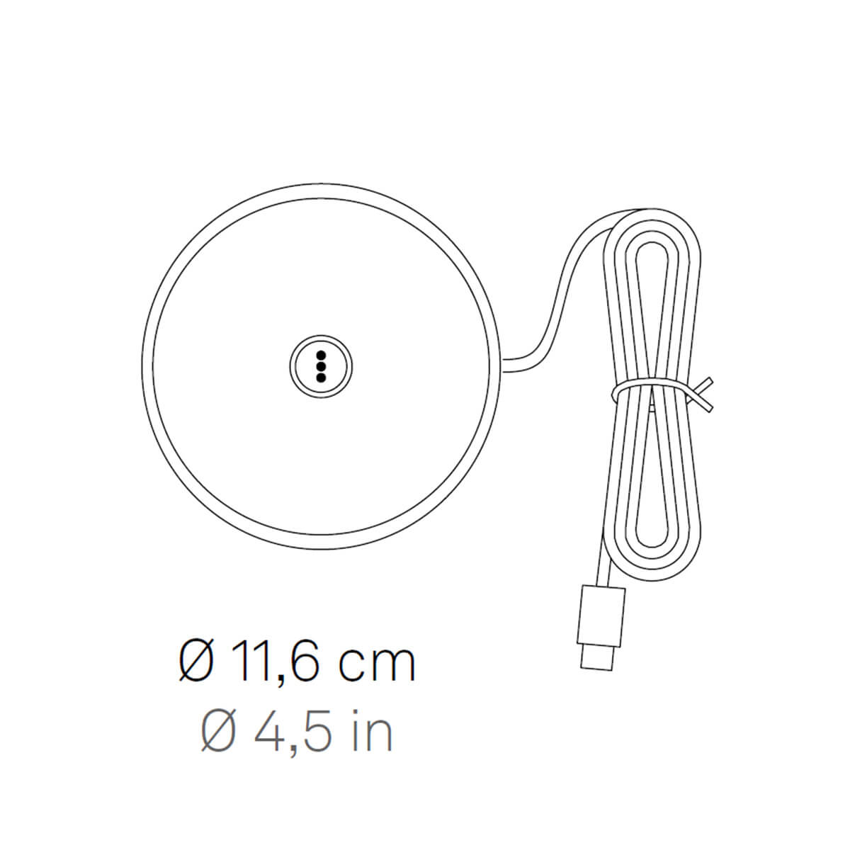 Zafferano AiLati Kontaktladestation für Circe Pro, Maßzeichnung