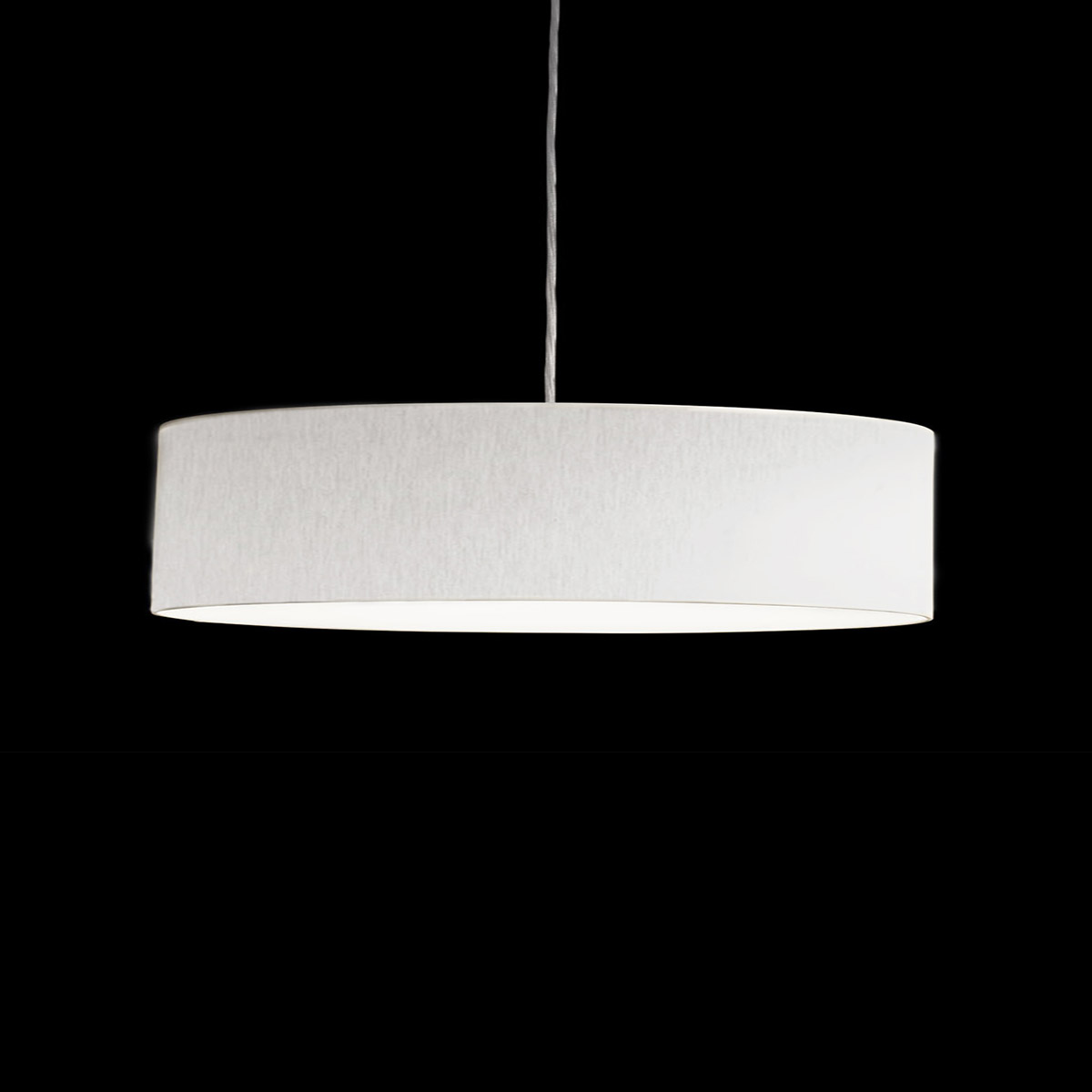 Holtkötter Vita P Pendelleuchte, Ø: 50 cm, Nickel matt, Chintz weiß