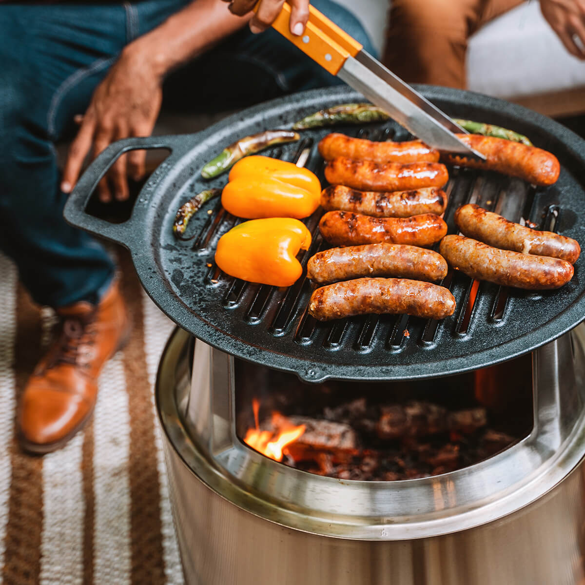 Bonfire Gusseisen-Grillrost mit Aufsatz