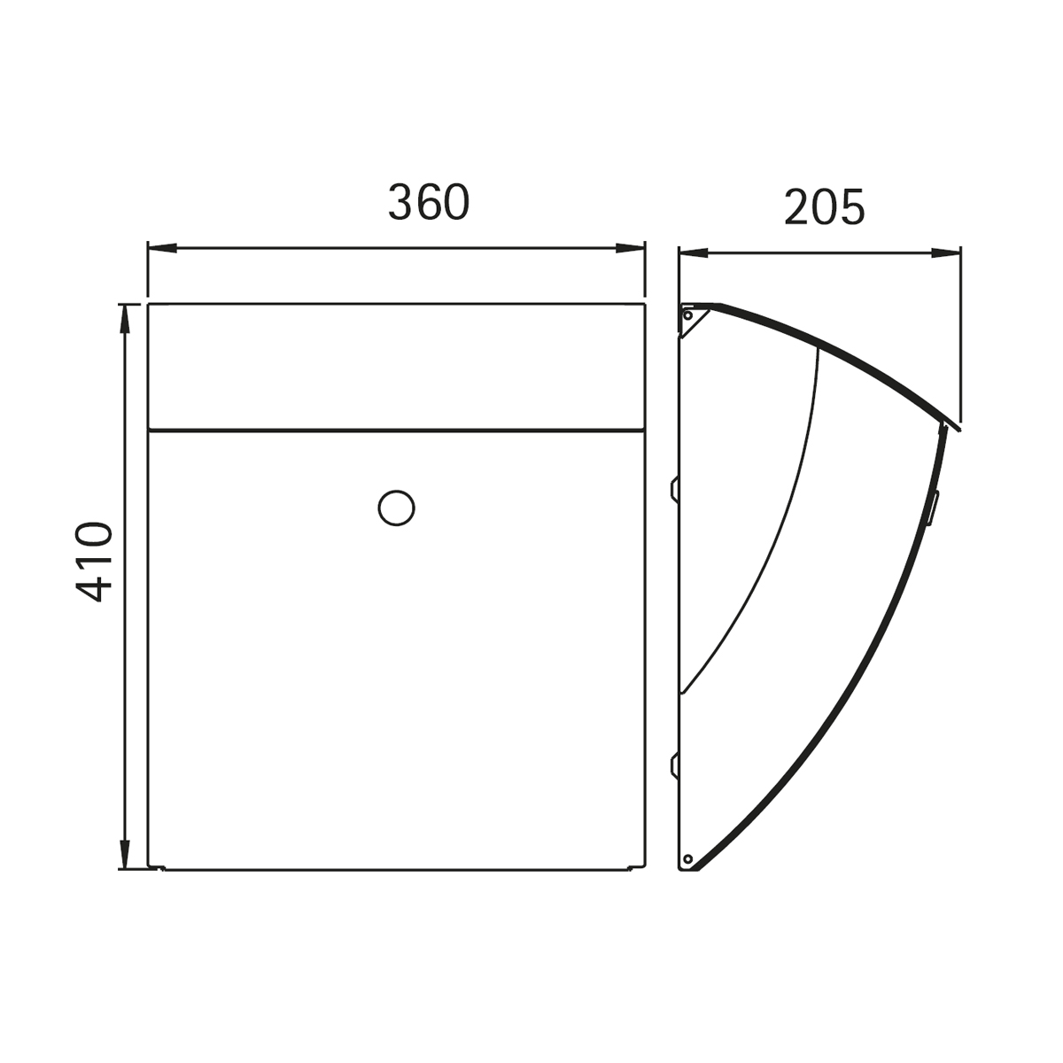 Albert Leuchten 690785 Briefkasten mit Zeitungsfach