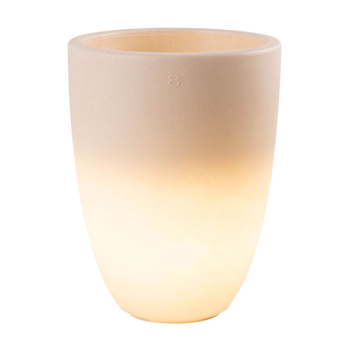 8 seasons design Shining Curvy Pot M Dekoleuchte, sand (eingeschaltet)