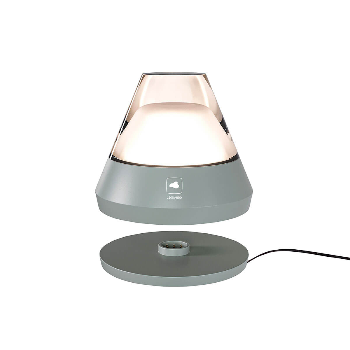 Leonardo Salerno RGB LED Akkuleuchte, grau (Ladestation inbegriffen)