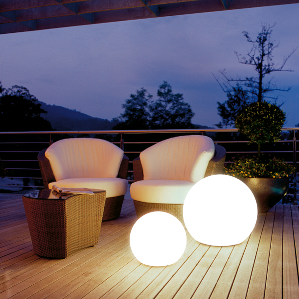 Moonlight Vollkugel MFL Flexible Version mit Kabel, Ø: 55 cm und Ø: 75 cm, weiß