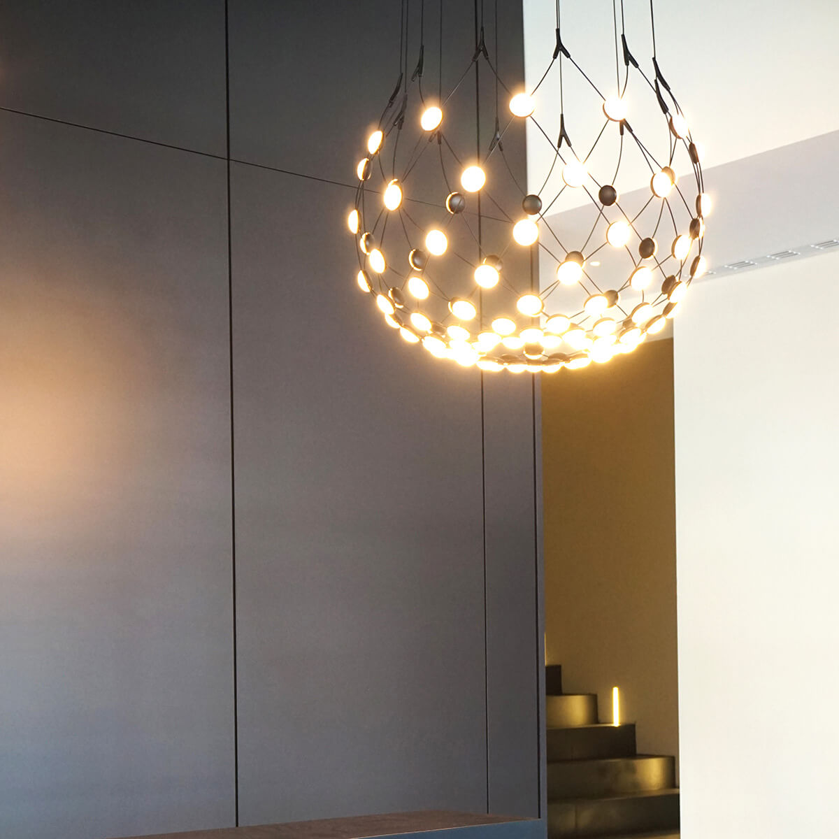 Luceplan Mesh LED Sospensione, Ø: 80 cm