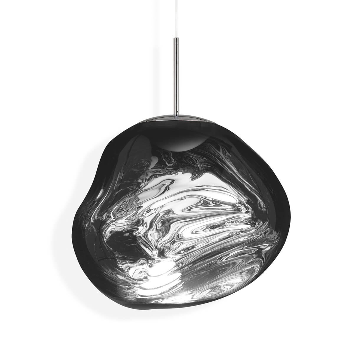 Tom Dixon Melt LED Pendelleuchte, Silber (eingeschaltet)