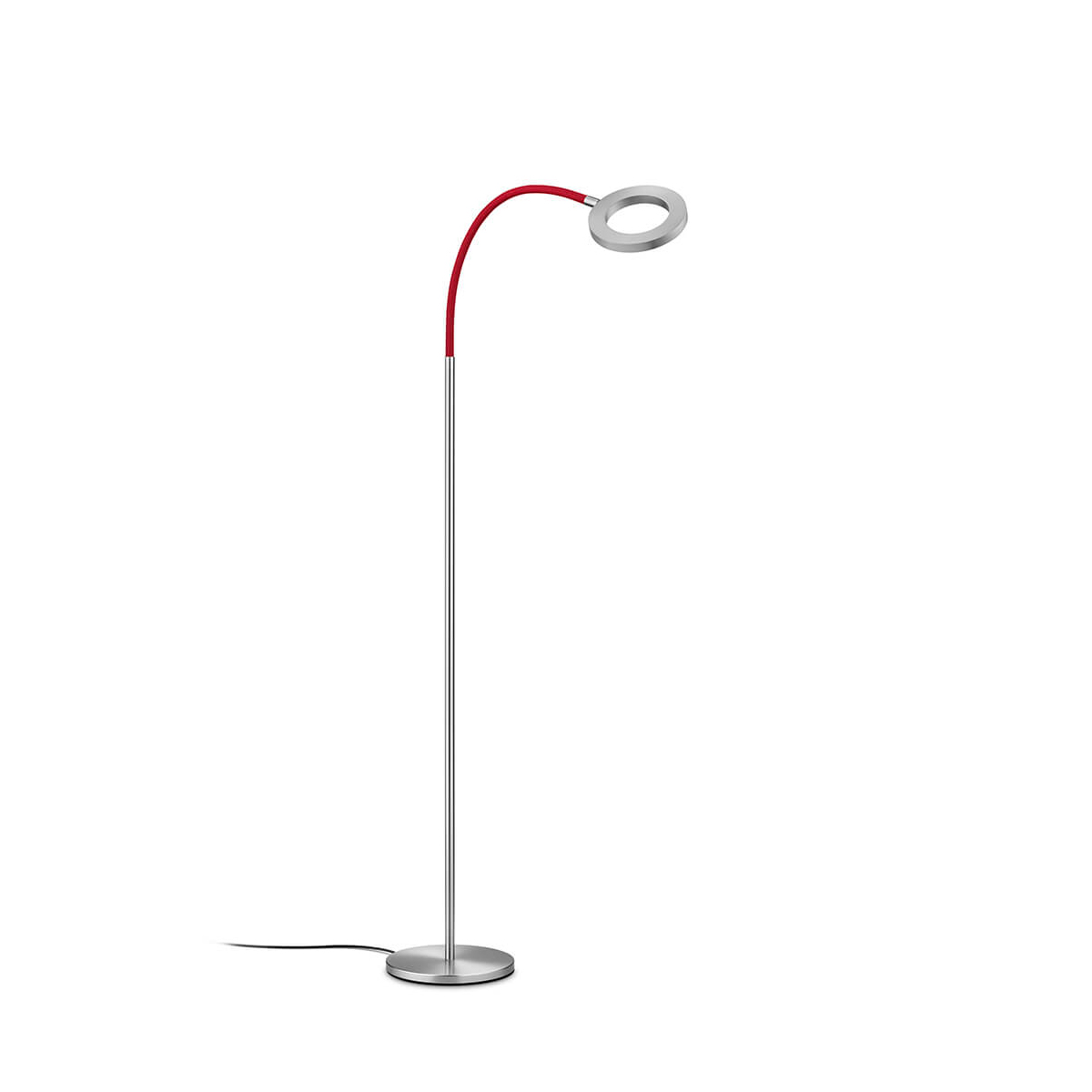 matt nickel / red textile