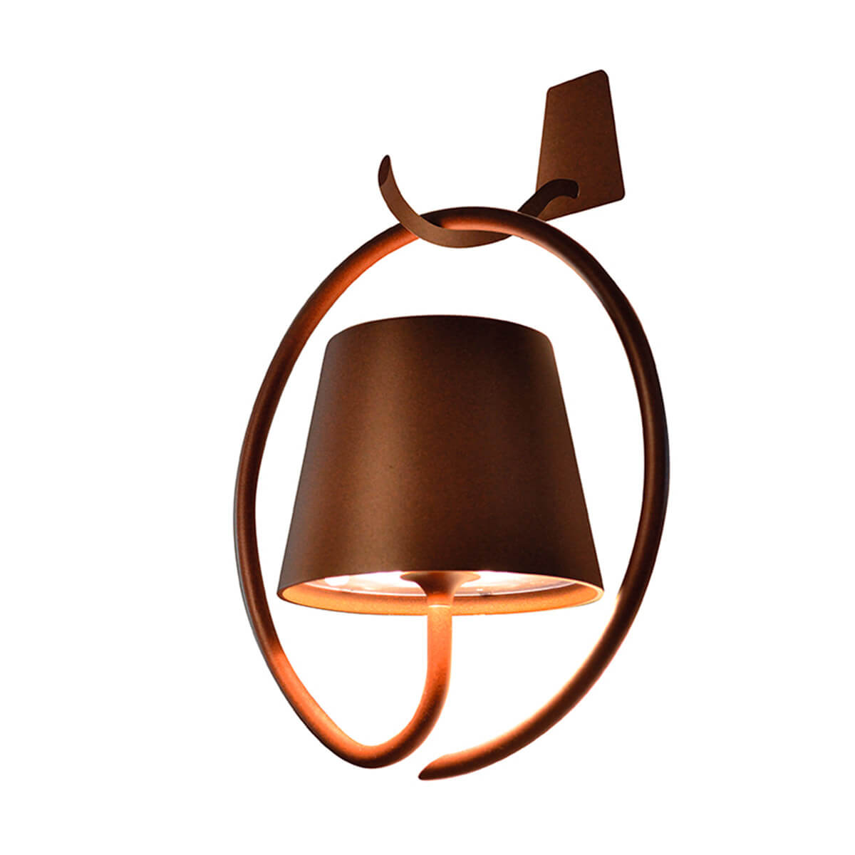Zafferano AiLato Poldina Pro LED Akku-Wandleuchte zum Aufhängen, Corten