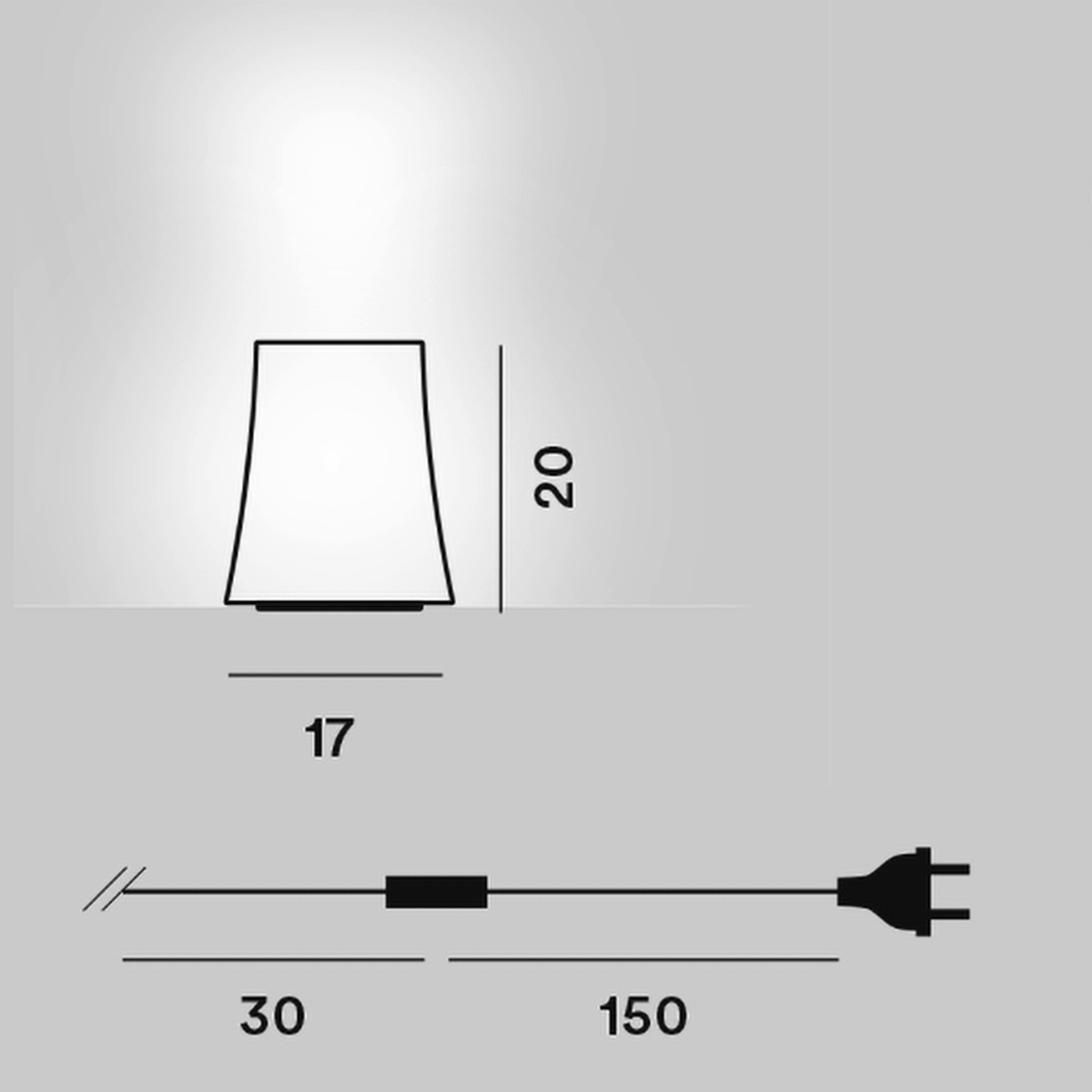 Foscarini Birdie Zero Piccola Tavolo, Maßzeichnung