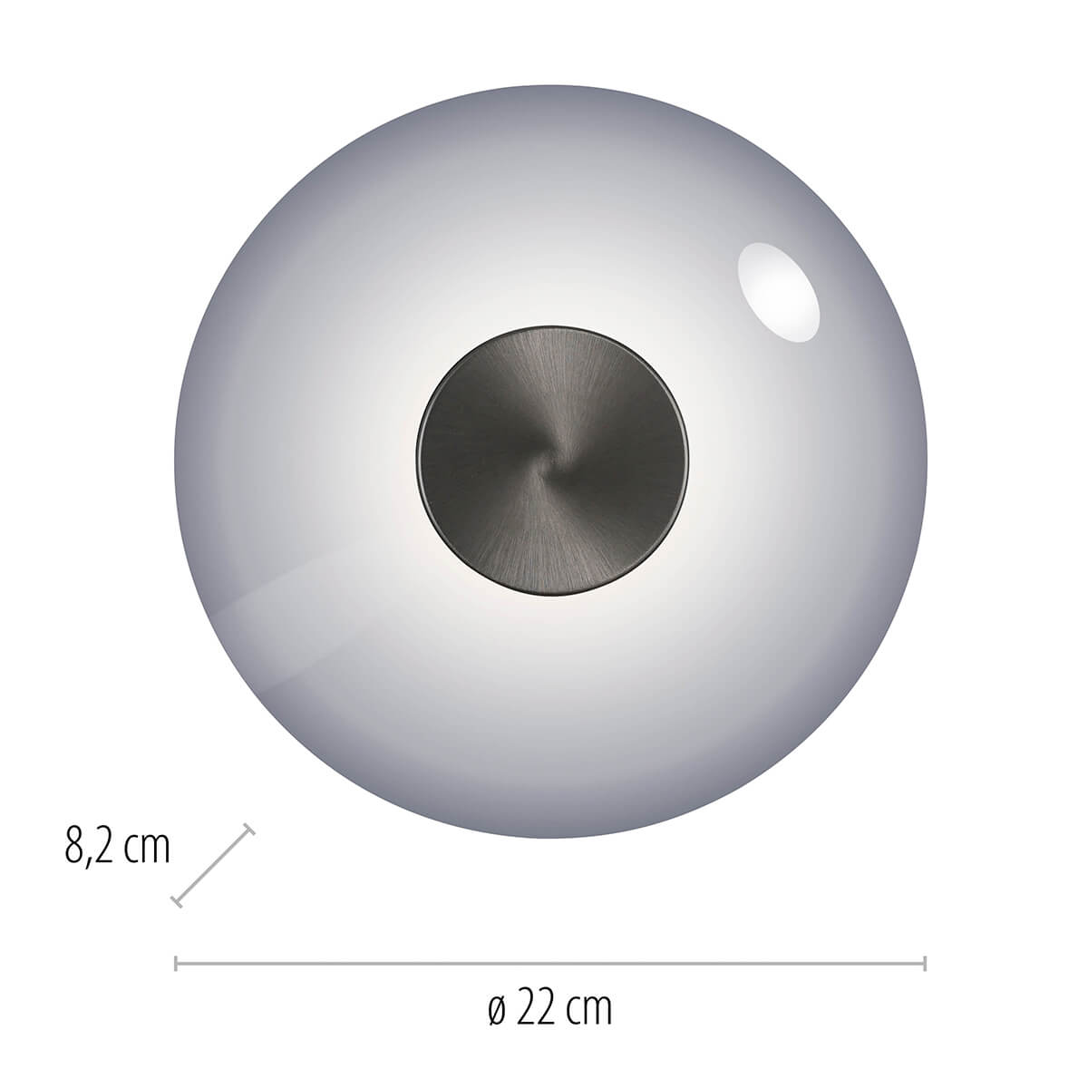 Neuhaus PURE Vitrum LED Wand- / Deckenleuchte, Maßzeichnung