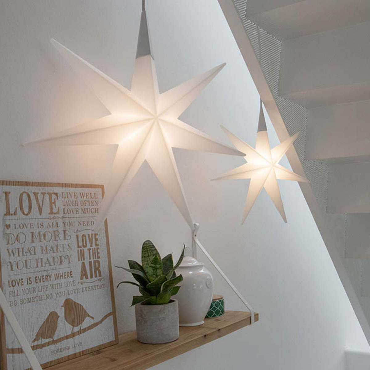 8 seasons design Shining Glory Star LED Dekoleuchte, weiß