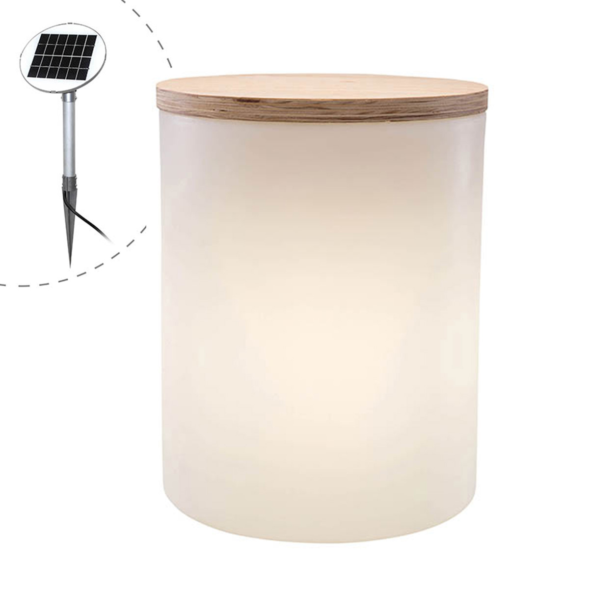 8 seasons design Shining Drum LED Solardekoleuchte, weiß