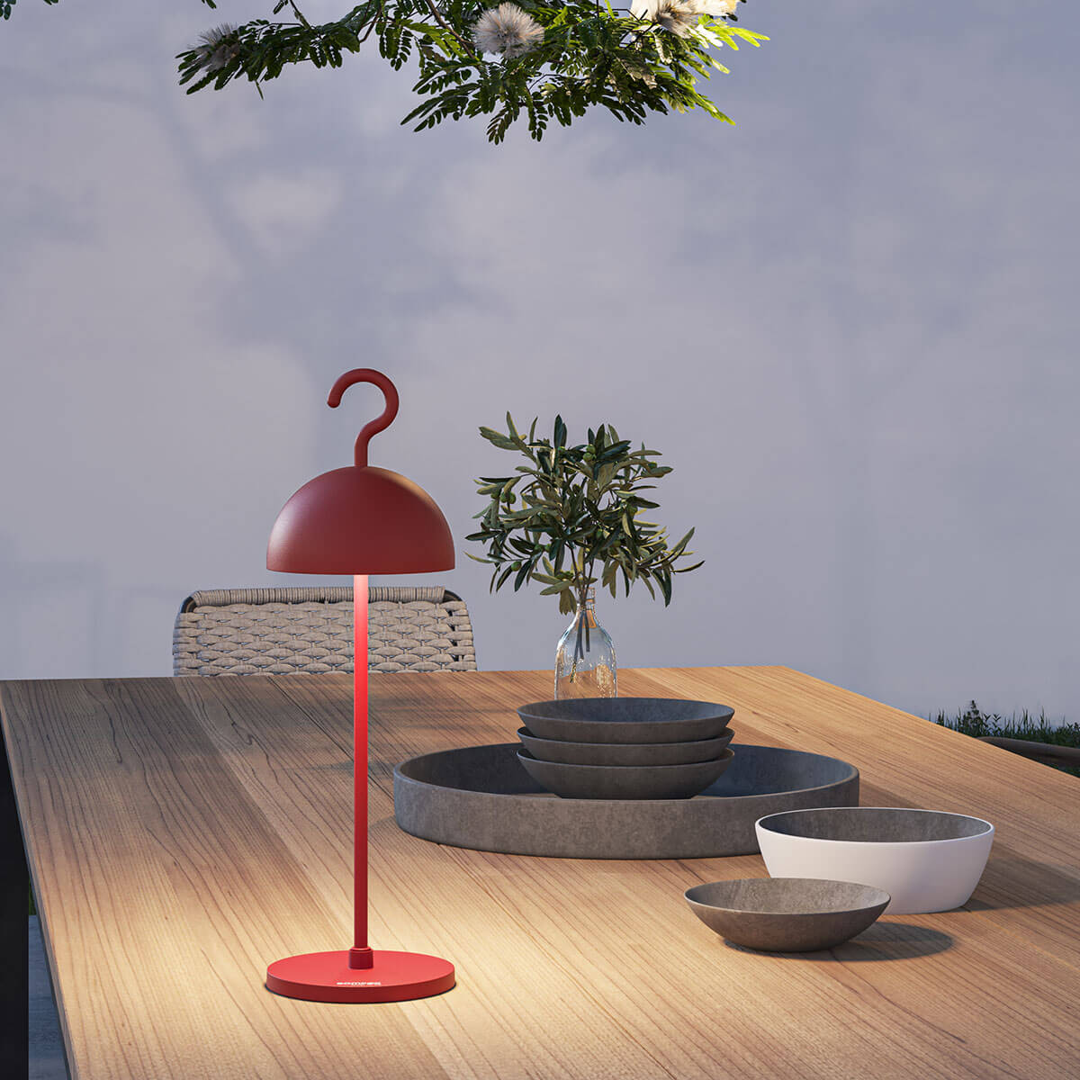 Sompex Hook LED Akkutisch- / Pendelleuchte, rot