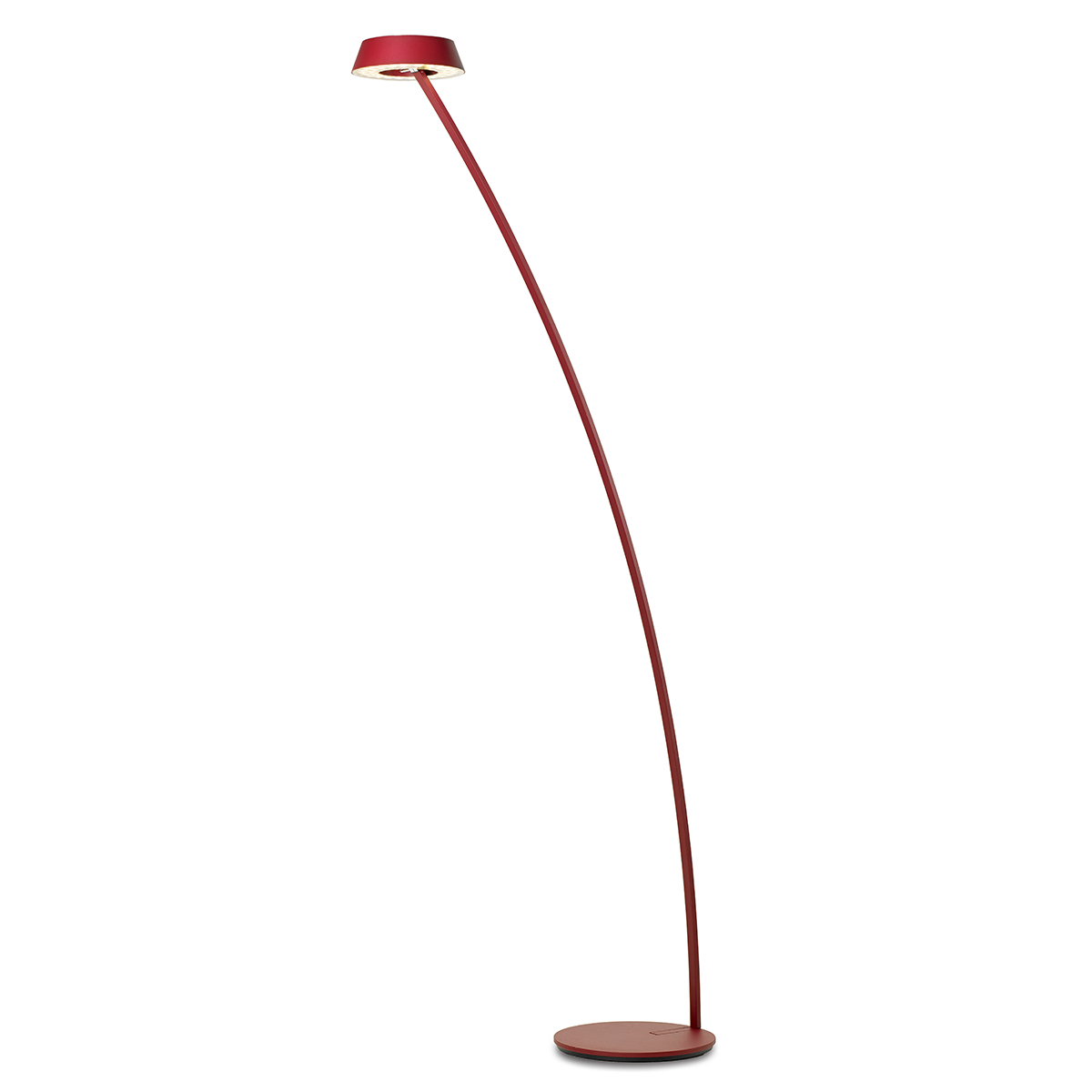 Oligo Glance LED Stehleuchte, gebogen, rot matt