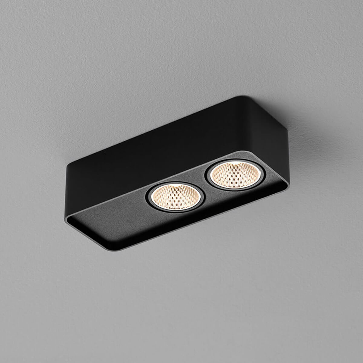 Helestra Cas LED Deckenleuchte, 2-flg., schwarz matt