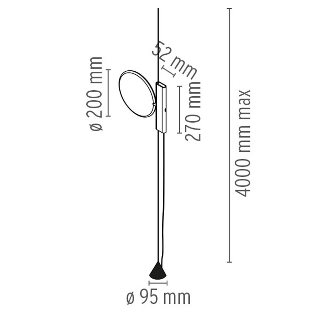 Flos OK LED Pendelleuchte, Maßzeichnung