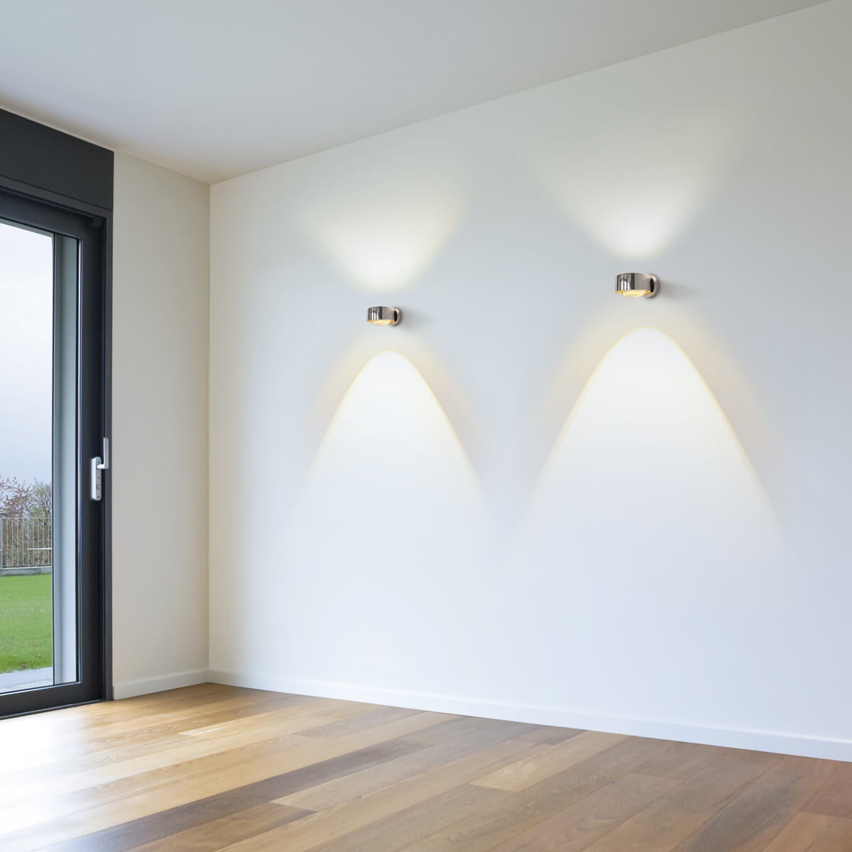 Top Light Puk Maxx Wall LED Wandleuchte, Chrom, mit Linse klar / Linse klar