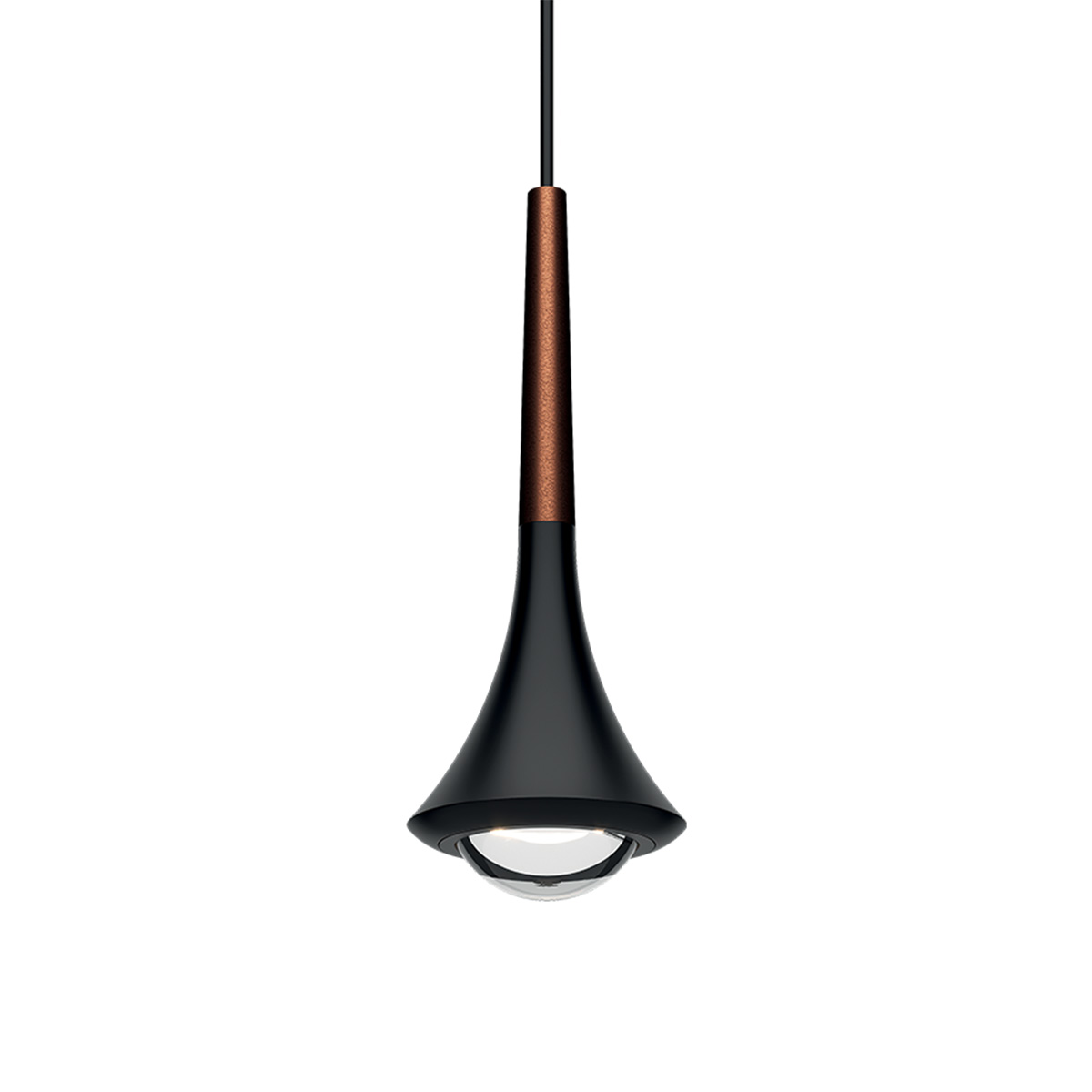 Lodes Rain LED Pendelleuchte 1-flg., schwarz matt - Bronze