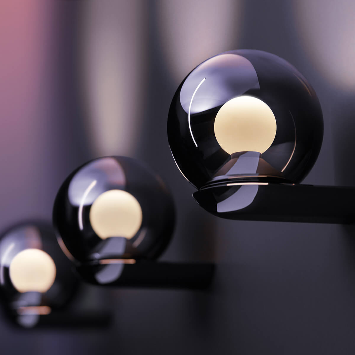 Occhio Luna parete LED Wandleuchte, dark chrome