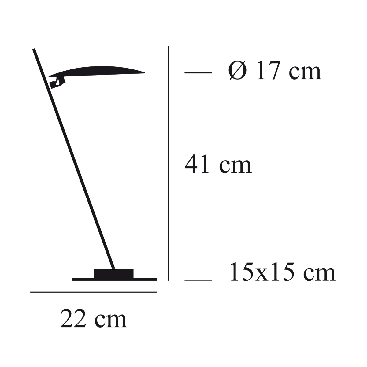 Catellani & Smith Lederam T1 LED Tischleuchte, Maßzeichnung