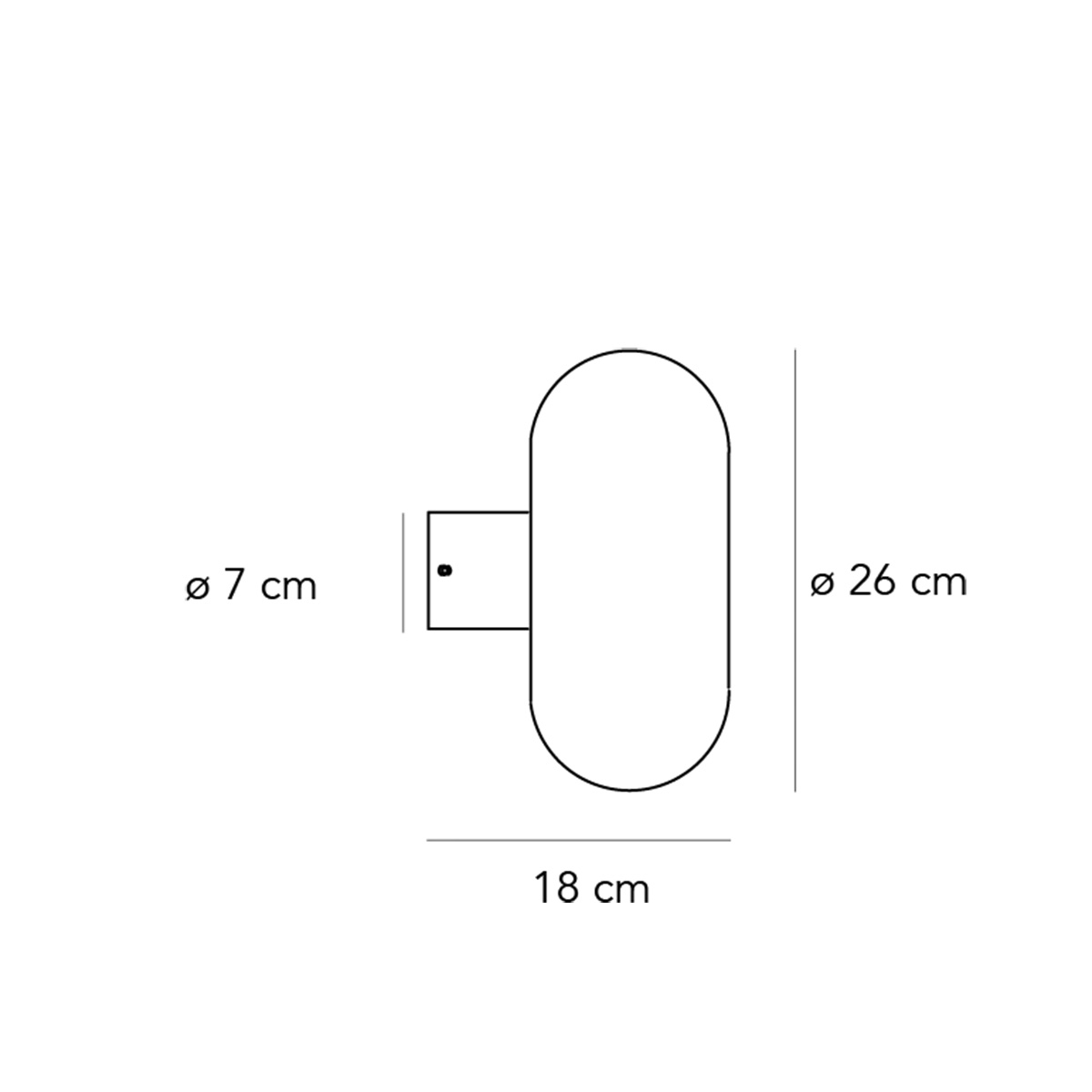 Fontana Arte Fontanella Media Wand- / Deckenleuchte, Maßzeichnung