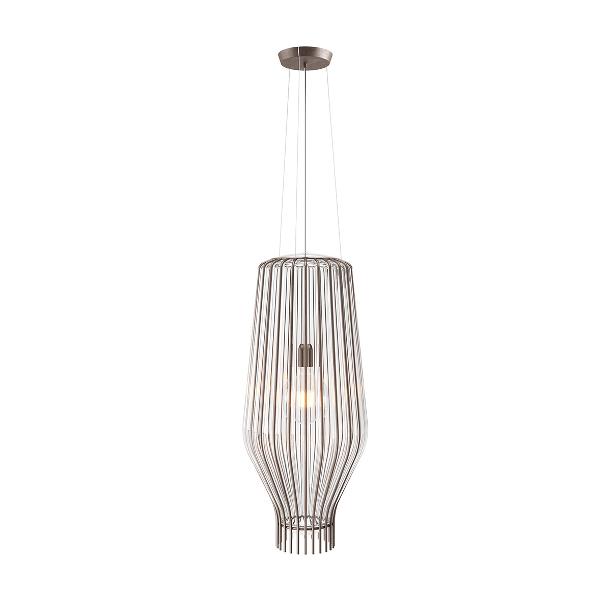 Fabbian Saya Pendelleuchte, transparent, Ø: 31 cm, transparent - rostfarben