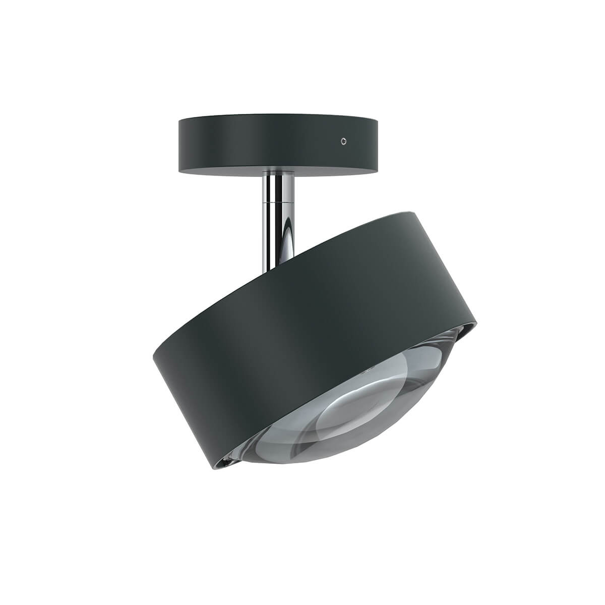Top Light Puk Maxx Turn LED Up & Down Deckenleuchte, Gehäuse, anthrazit matt / Chrom, mit Linse klar (nicht inbegriffen)