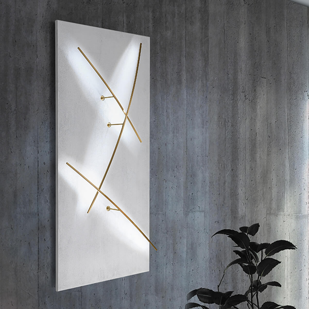 Icone Albatros LED Wandleuchte, weiß / Messing satiniert