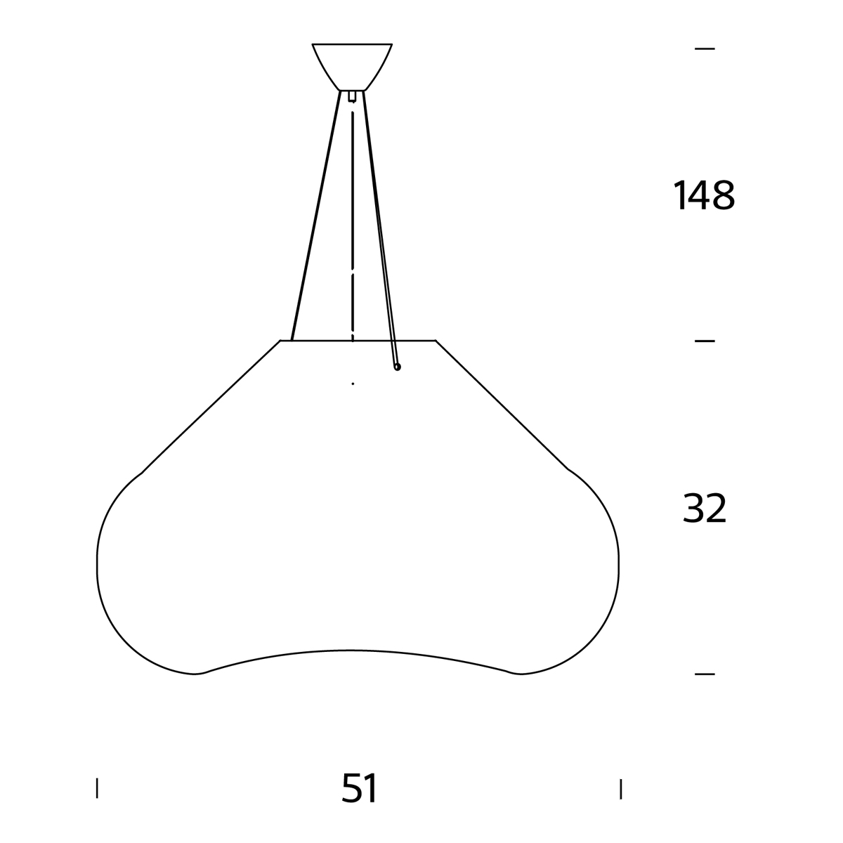 Fontana Arte Bolla Pendelleuchte, Breite: 51 cm