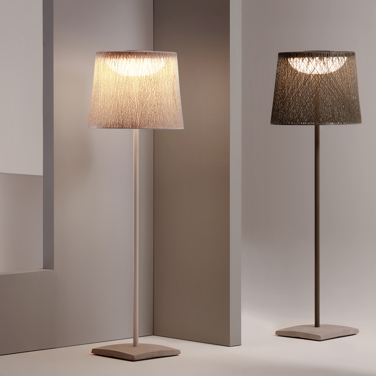 Vibia Wind 4057 Outdoor LED Stehleuchte, braun und grün