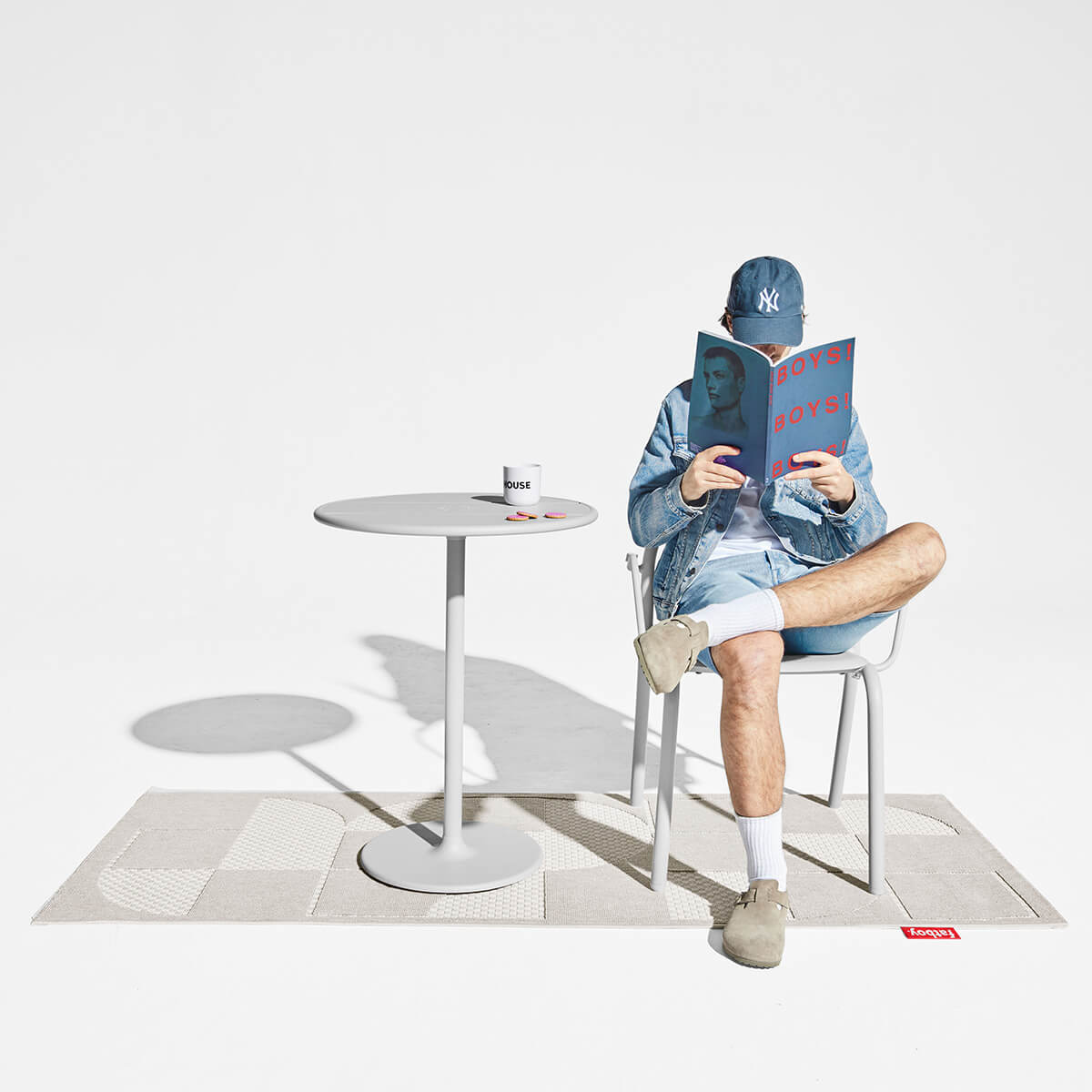 Fatboy Carpretty Catwalk Outdoor Teppich, Jigsaw creme-weiß