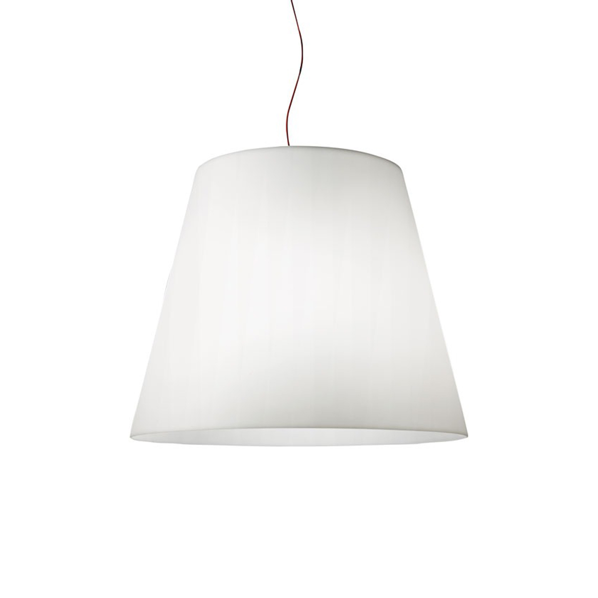 Fontana Arte Amax Pendelleuchte, Ø: 47 cm, weiß, Netzkabel: rot