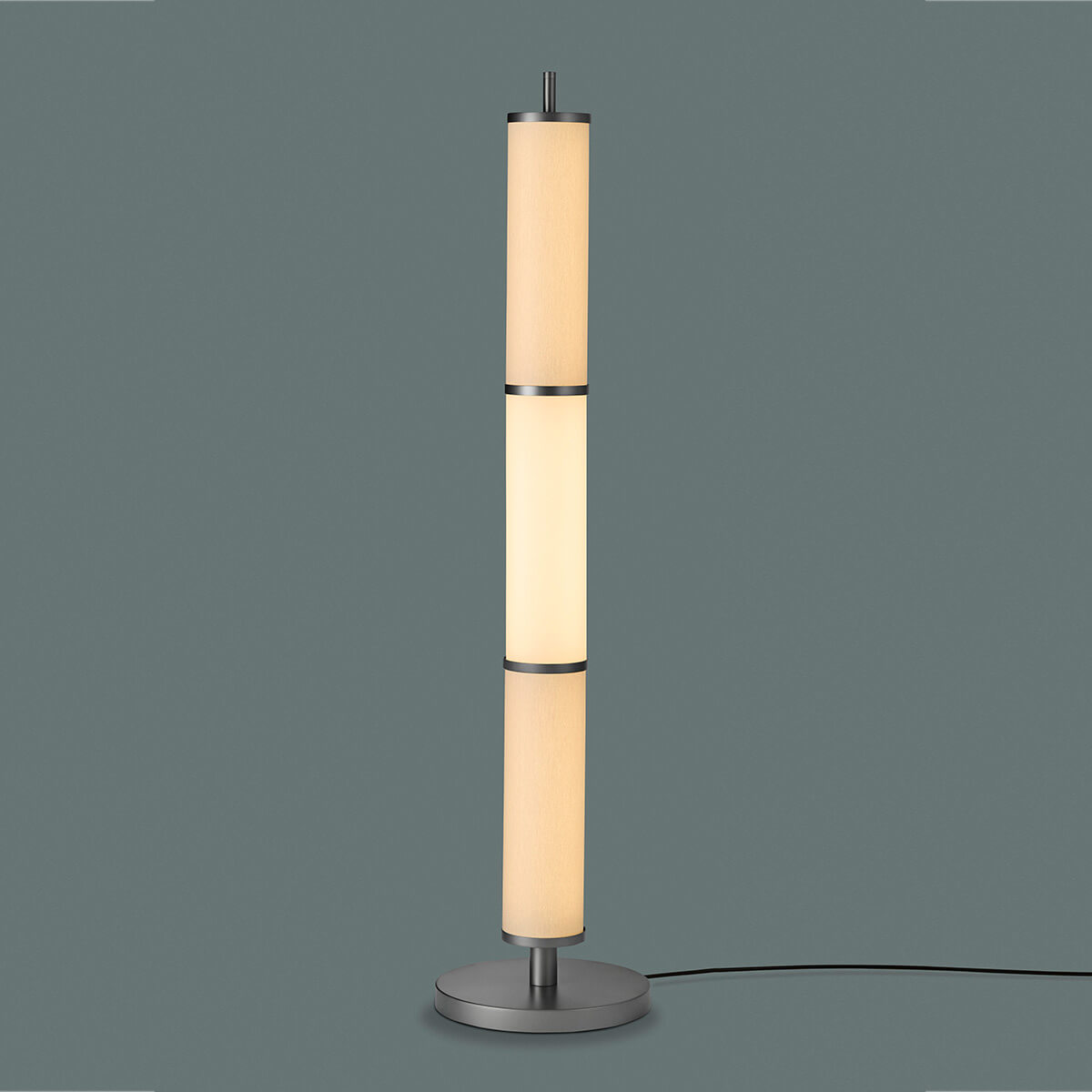 Holtkötter Fidelio LED Stehleuchte, Platin, 1 x Opalglas matt / 2 x Chintz: Sand