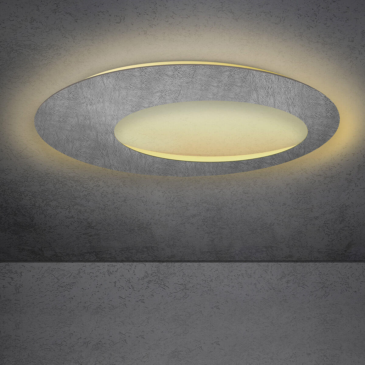 Escale Blade Open LED Wand- / Deckenleuchte, Ø: 95 cm, Betonoptik
