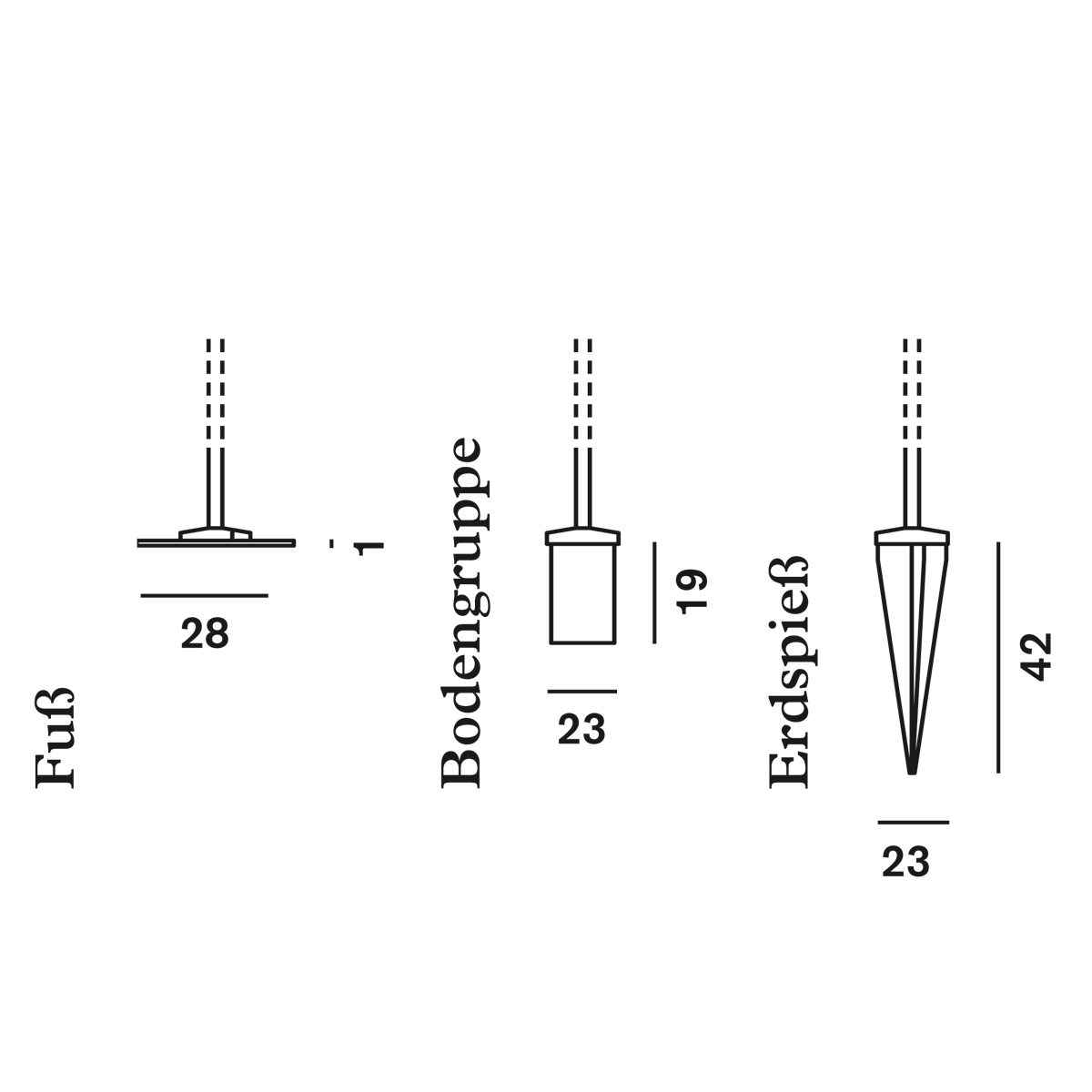 Foscarini Havana Outdoor Terra, Füße zur Montage