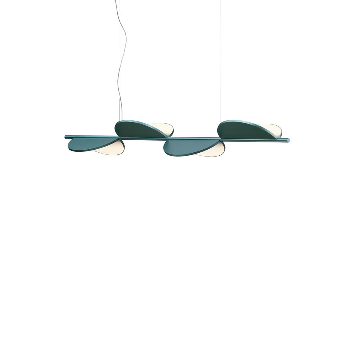 Flos Almendra Linear S4 LED Pendelleuchte, blau metallisiert (©Flos)