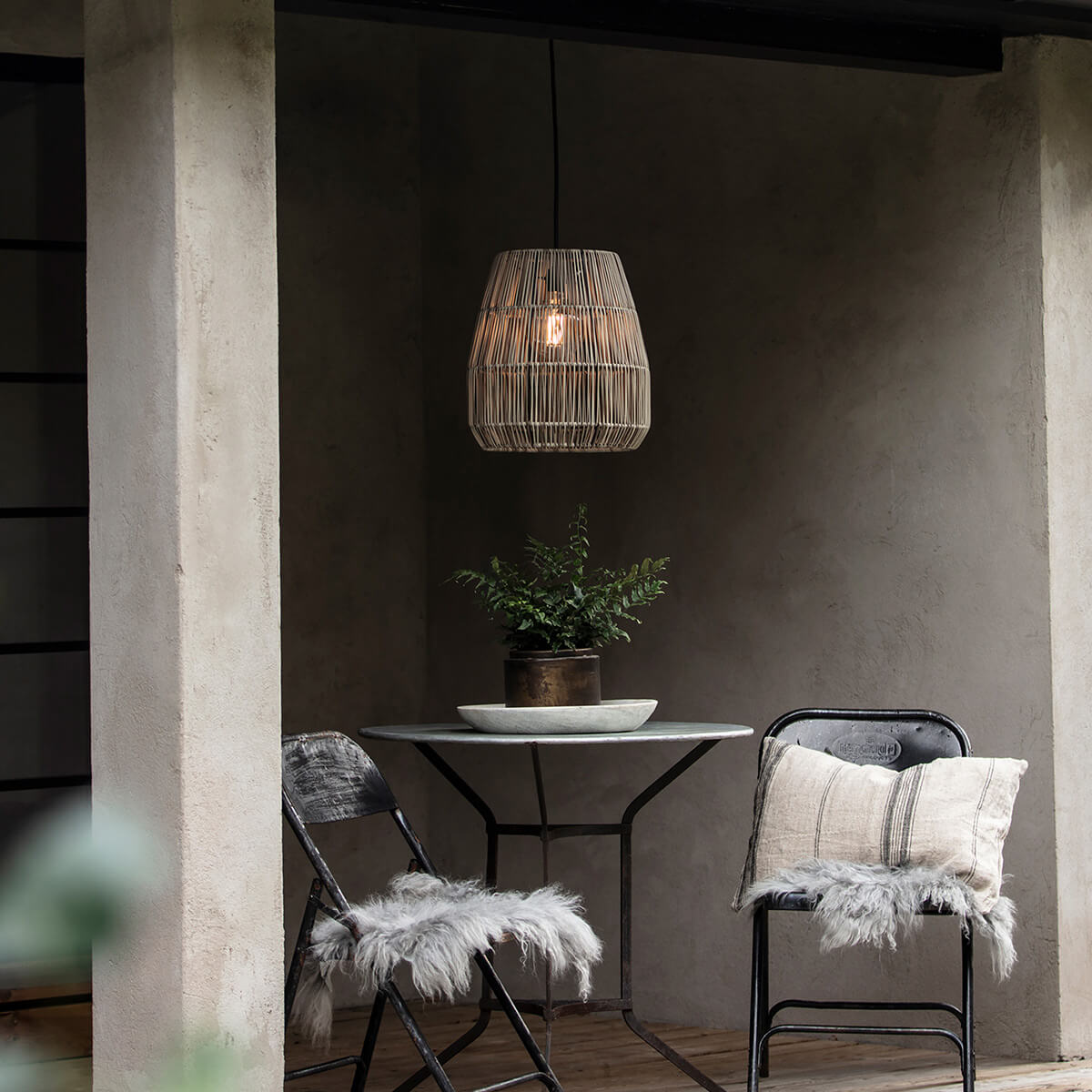 PR Home Saigon Outdoor Pendelleuchte, Ø: 38 cm, grau