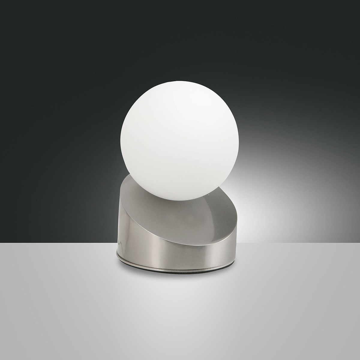 Fabas Luce Gravity LED Tischleuchte, Nickel satiniert