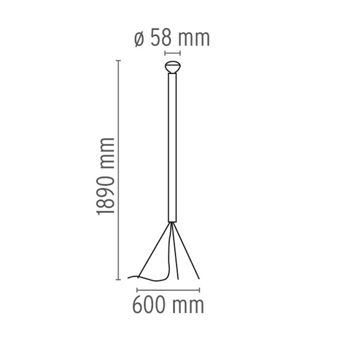 Flos Luminator Stehleuchte, Maßzeichnung