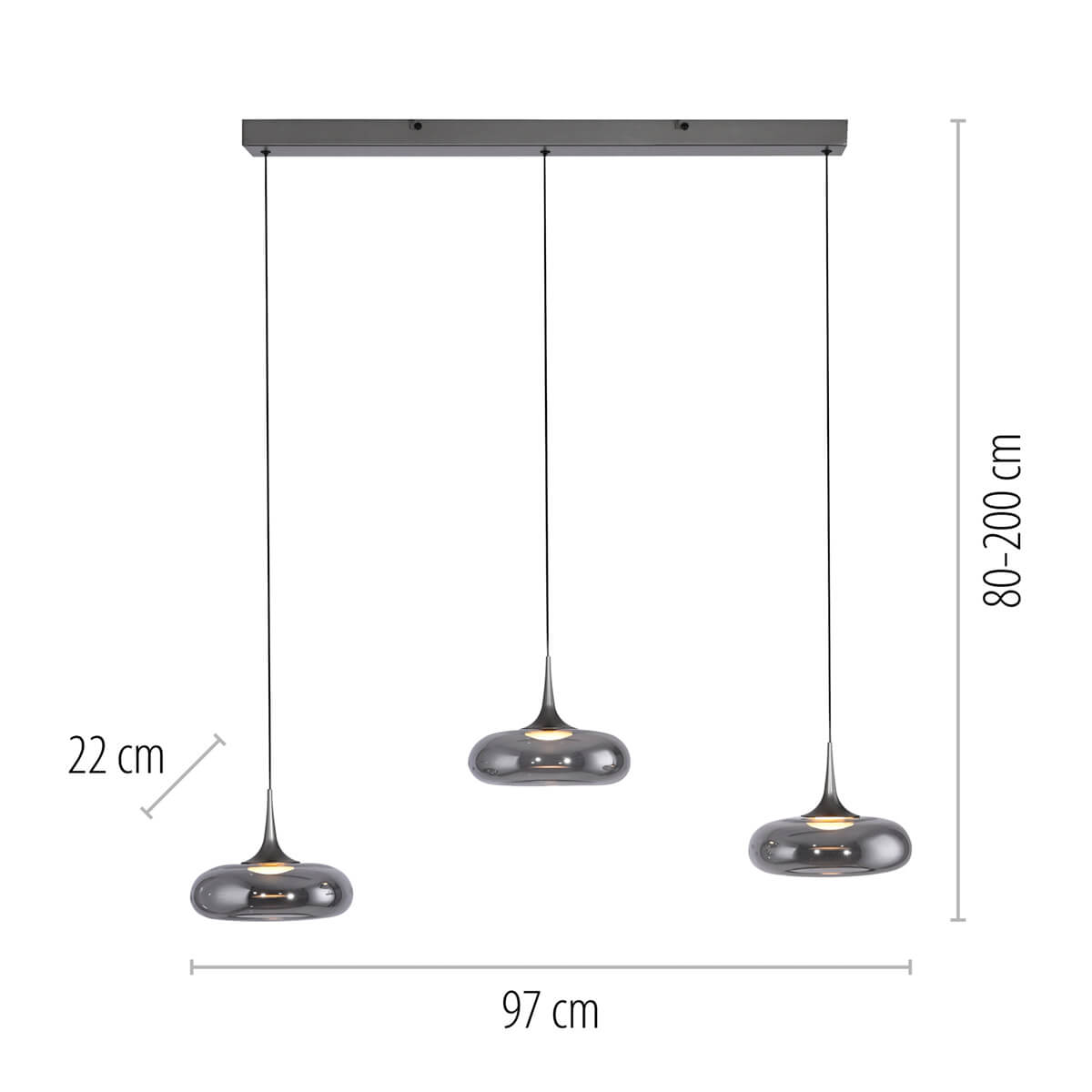 Posh LED Pendelleuchte, 3-flg.