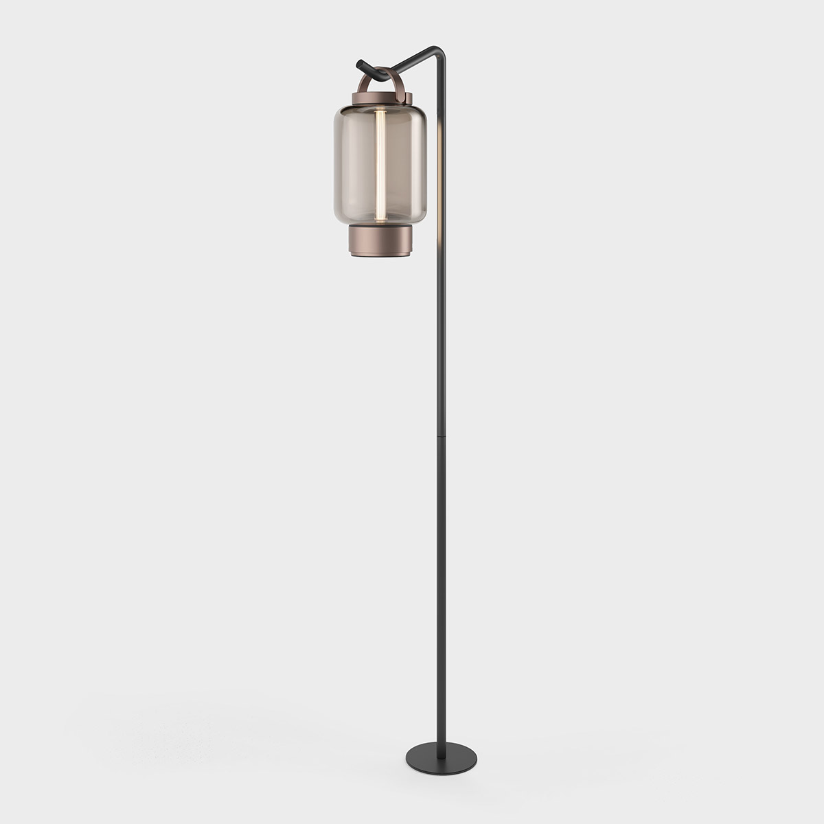IP44.DE Qu LED Akkuleuchte mit Pin Erdspieß, bright bronze (Bronze), Glas: Amber