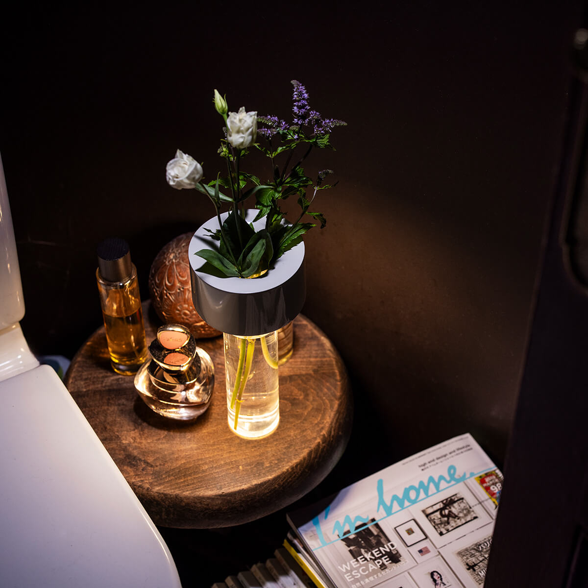 Foscarini Fleur LED Tavolo Akkuleuchte & Vase, bianco (weiß)