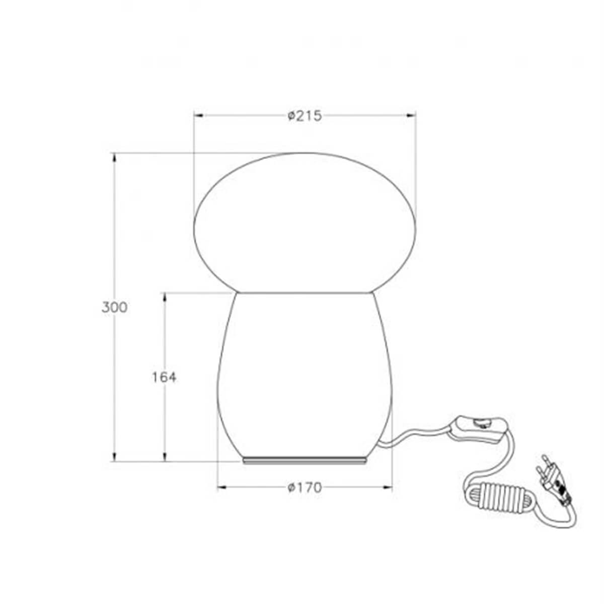 Fabas Luce Freddy Tischleuchte, Maßzeichnung