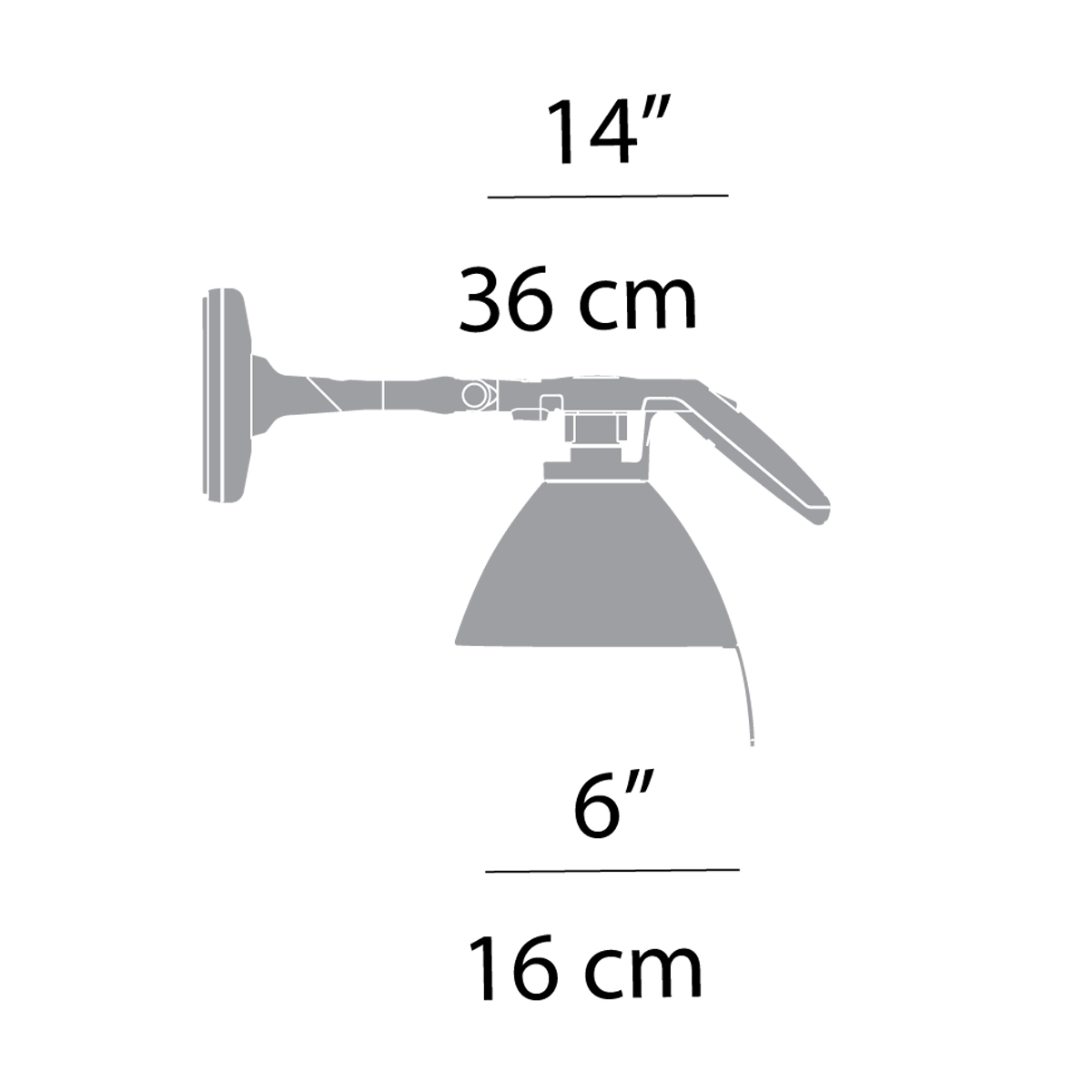 Luceplan Fortebraccio Spot Parete, Ø: 16 cm