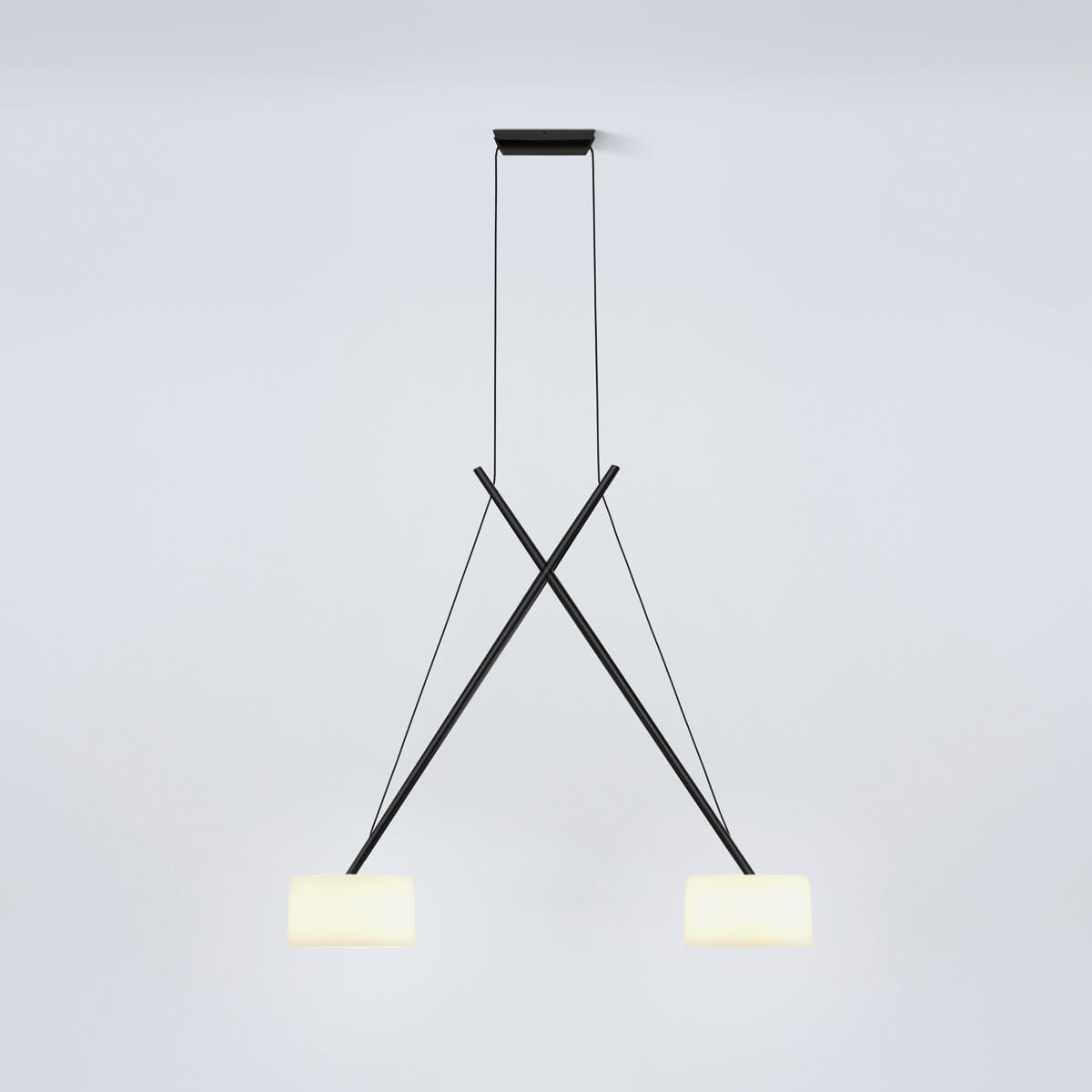 Serien.lighting Twin LED Suspension, schwarz, Schirme: Acrylglas (©Christoph Lison)