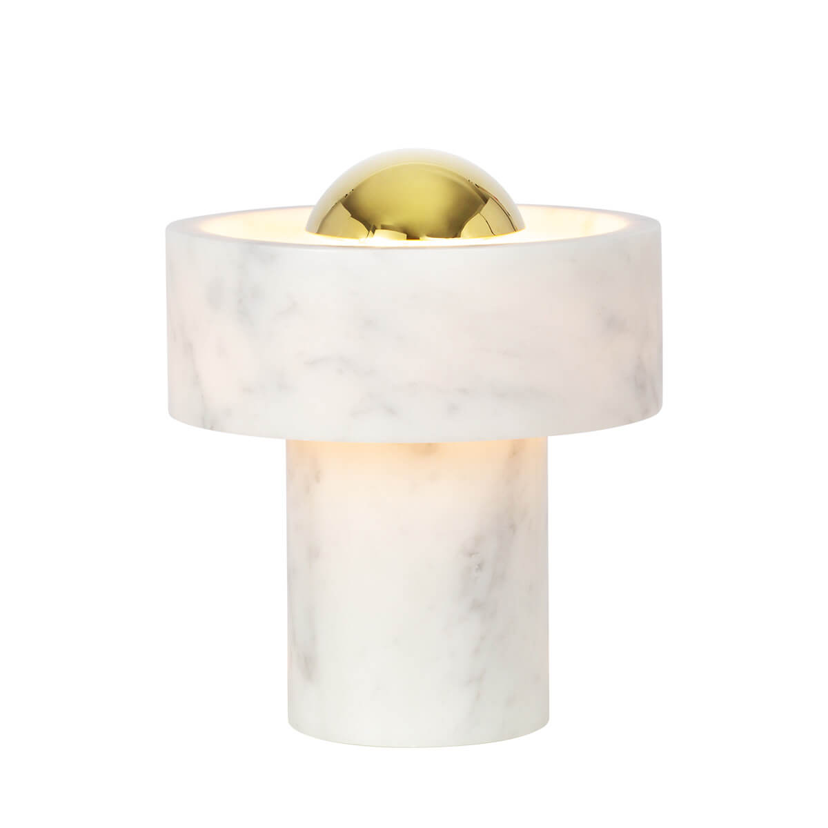 Tom Dixon Stone Portable LED Akkuleuchte, Gold / Marmor