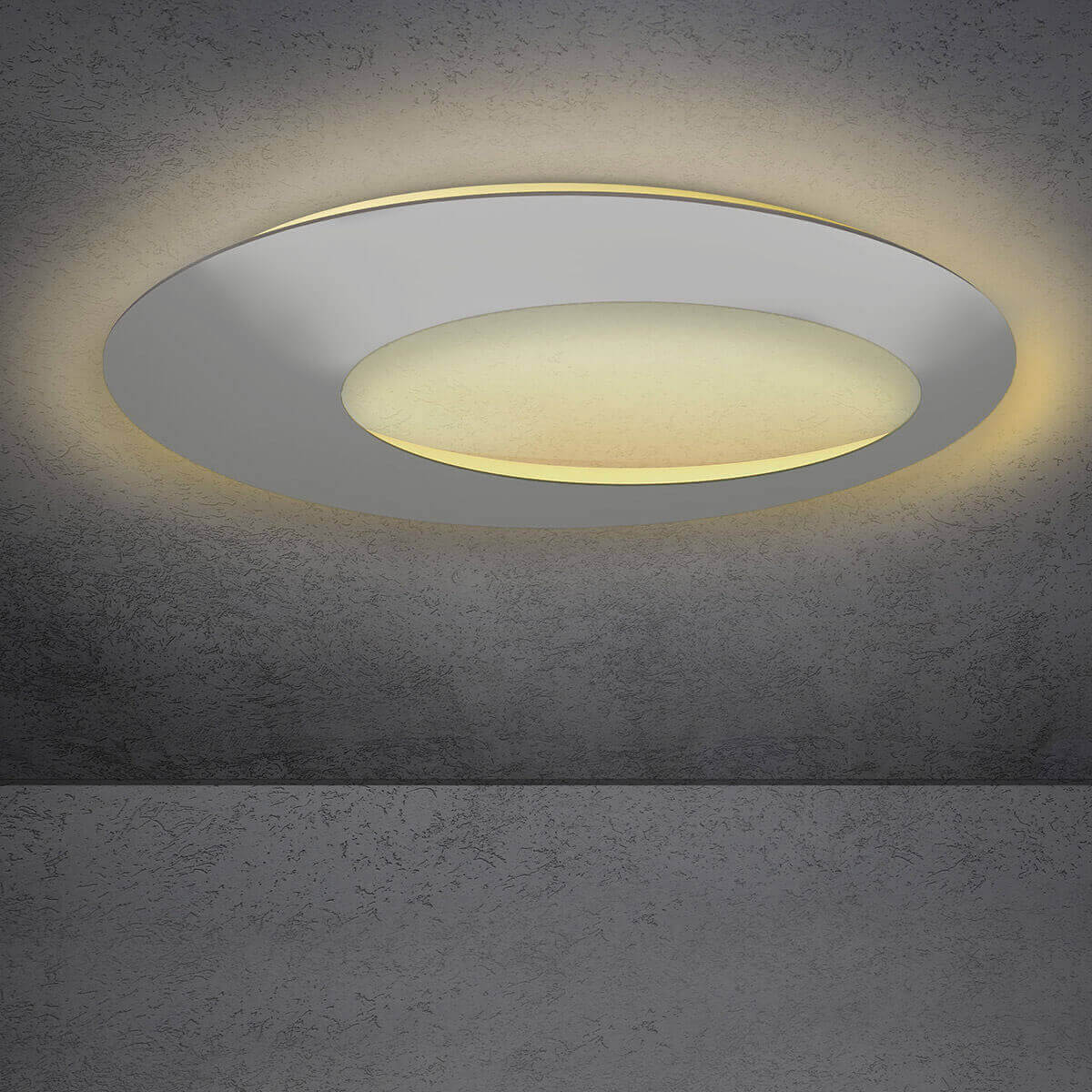 Escale Blade Open LED Wand- / Deckenleuchte, Ø: 95 cm, Silber matt eloxiert