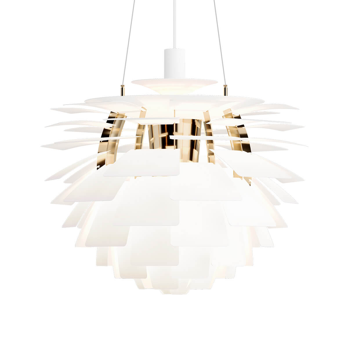 Louis Poulsen PH Artichoke 600 Pendelleuchte, Ø: 60 cm, Soft white / Messing