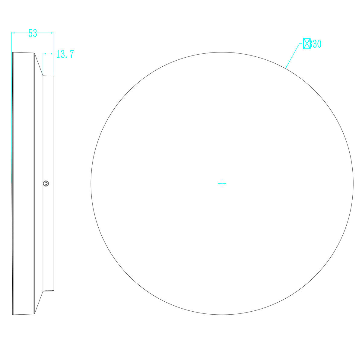 Mobilux VARIOLED Deckenleuchte, Maßzeichnung
