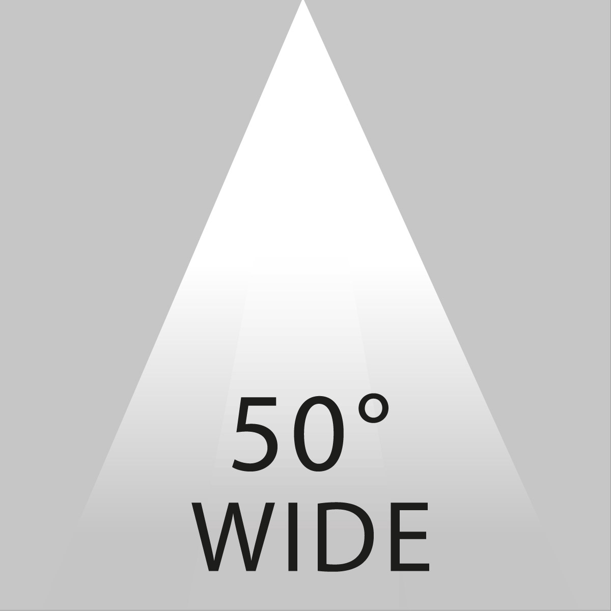 Rotaliana Tobu F1 LED Stehleuchte, die Leuchte ist wahlweise erhältlich mit einem Abstrahlwinkel von 30° und 50°, die Abbildung zeigt einen breiten Lichtschein von 50°